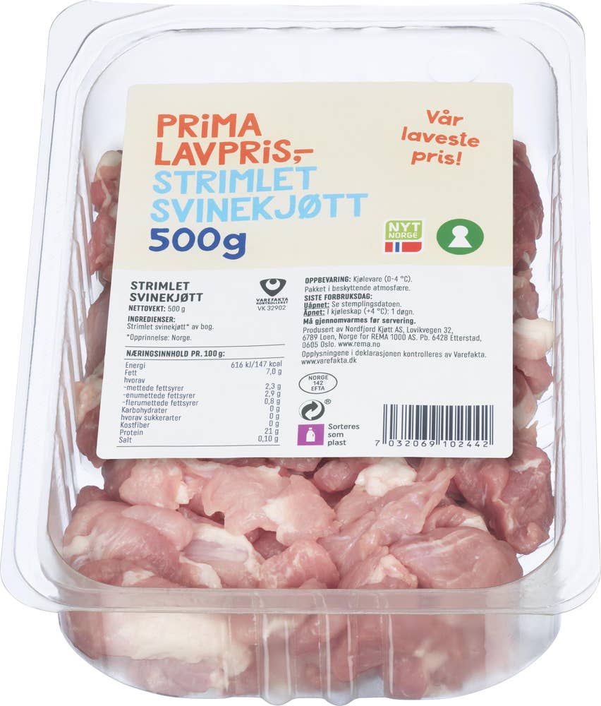 Prima Lavpris Strimlet Svinekjøtt