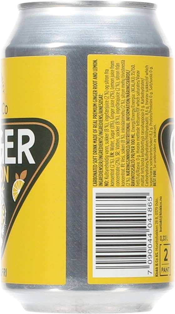 Klokk & Co Ginger Beer Lemon Alkoholfri