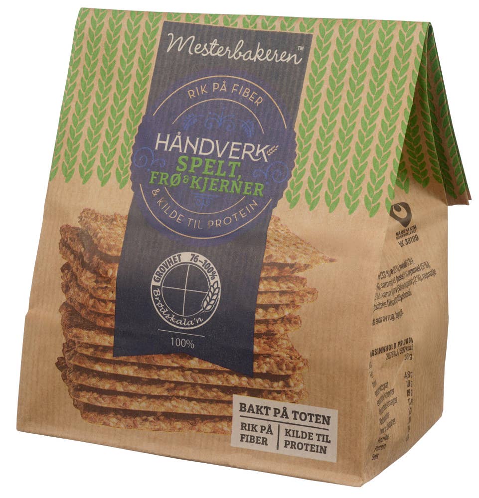 Mesterbakeren Knekkebrød spelt, frø & kjerner