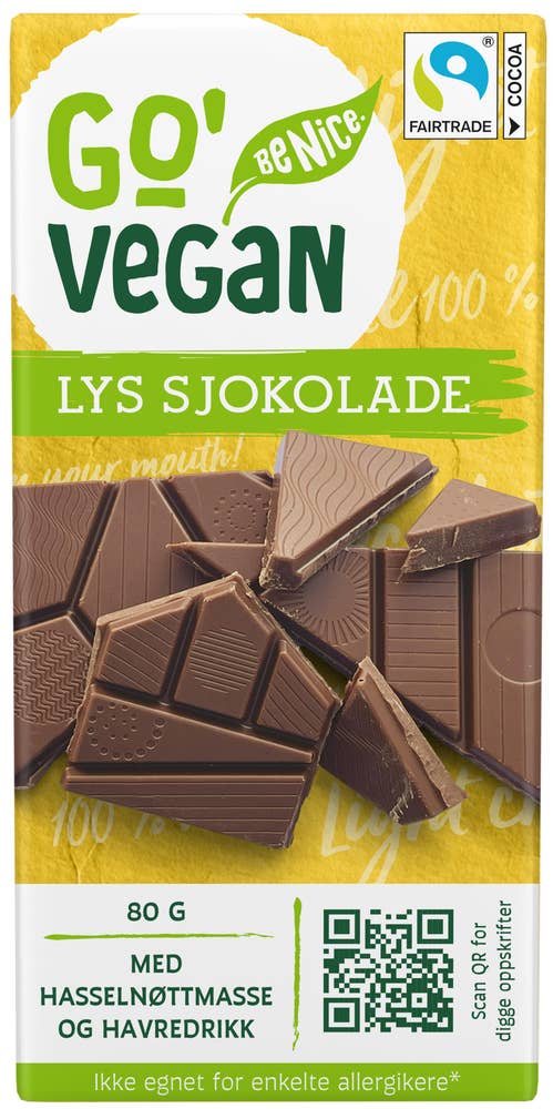 Go’Vegan Go'Vegan Lys Sjokolade