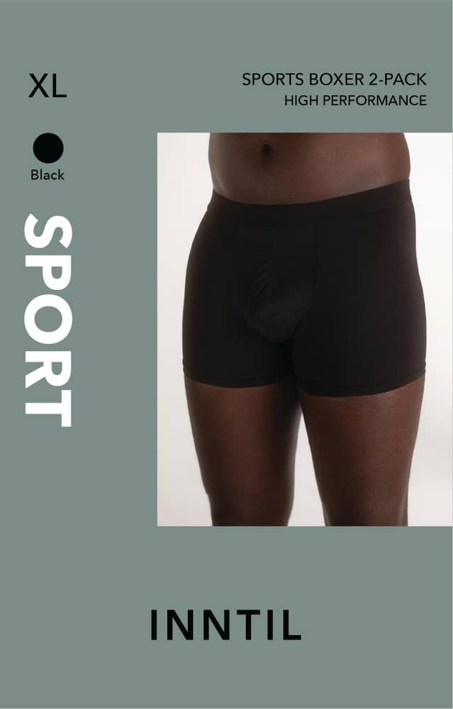 Inntil Sportsbokser Sort, str. XL