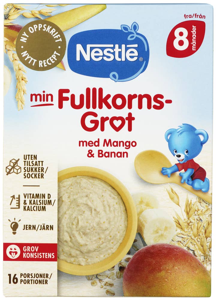 Nestlé Min Fullkornsgrøt Mango og banan Fra 8 mnd