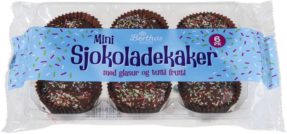 BERTHAS Mini Sjokoladekaker 6 stk