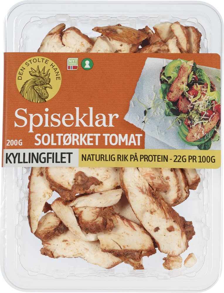 Den Stolte Hane Kyllingfilet stekt og skivet soltørket tomat