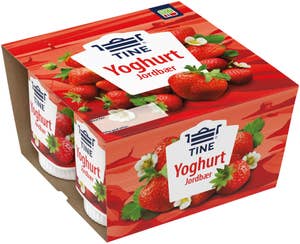 TINE Yoghurt jordbær 4x150g