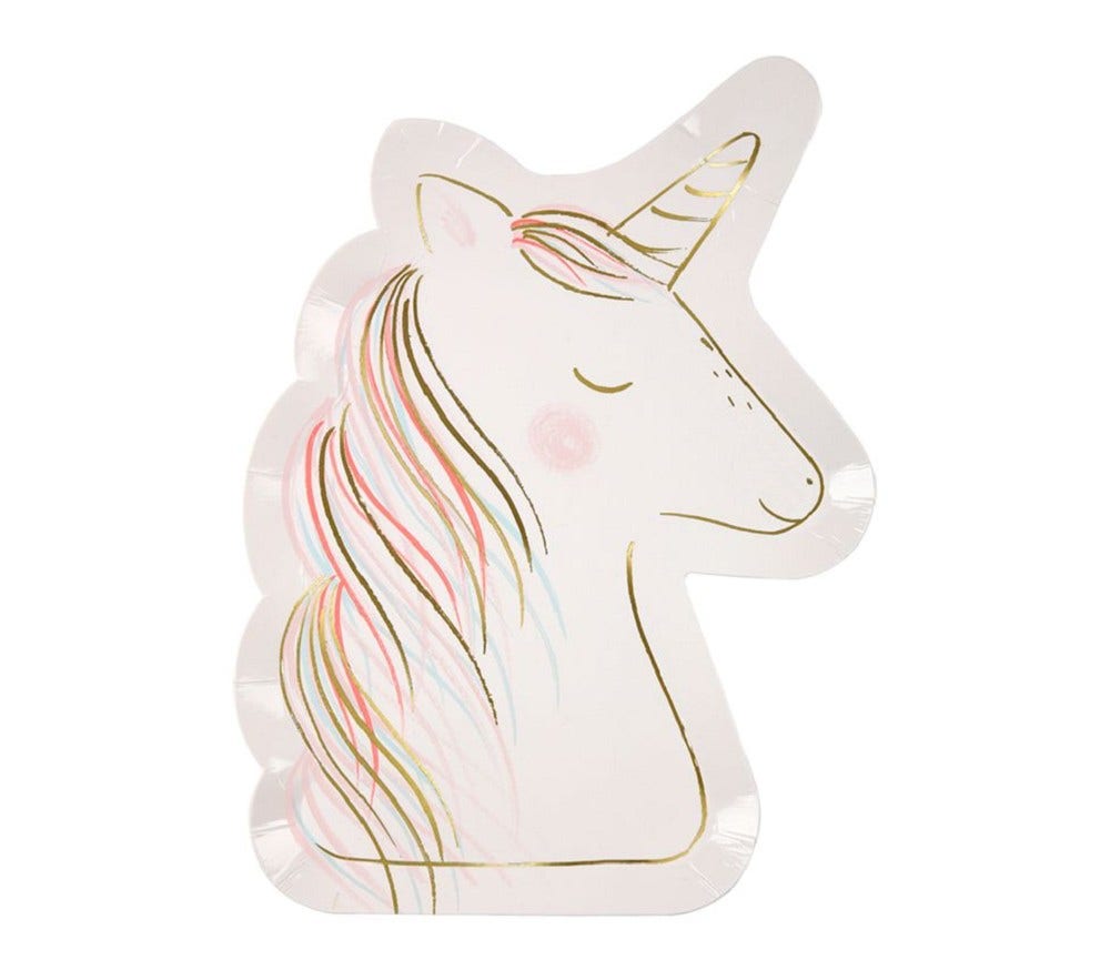 Sprell Papptallerkener Enhjørning 8 stk