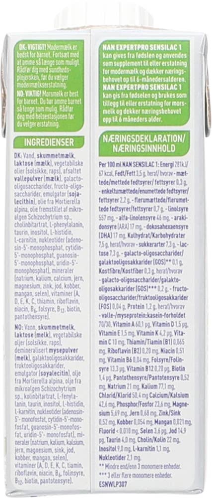Nestlé Nan NAN Sensilac Drikkeklar fra 0 mnd