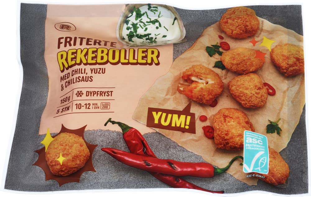 R Fritterte rekeboller 5 stk