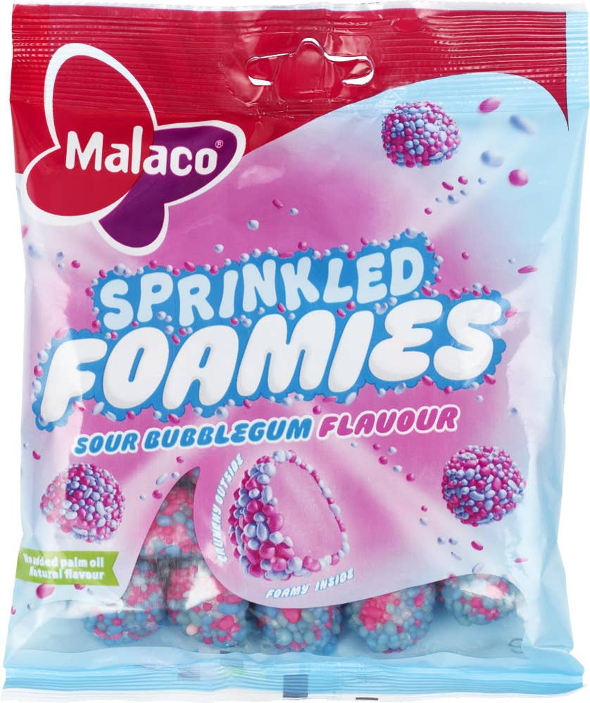 Malaco Sprinkled foamies bubblegum
