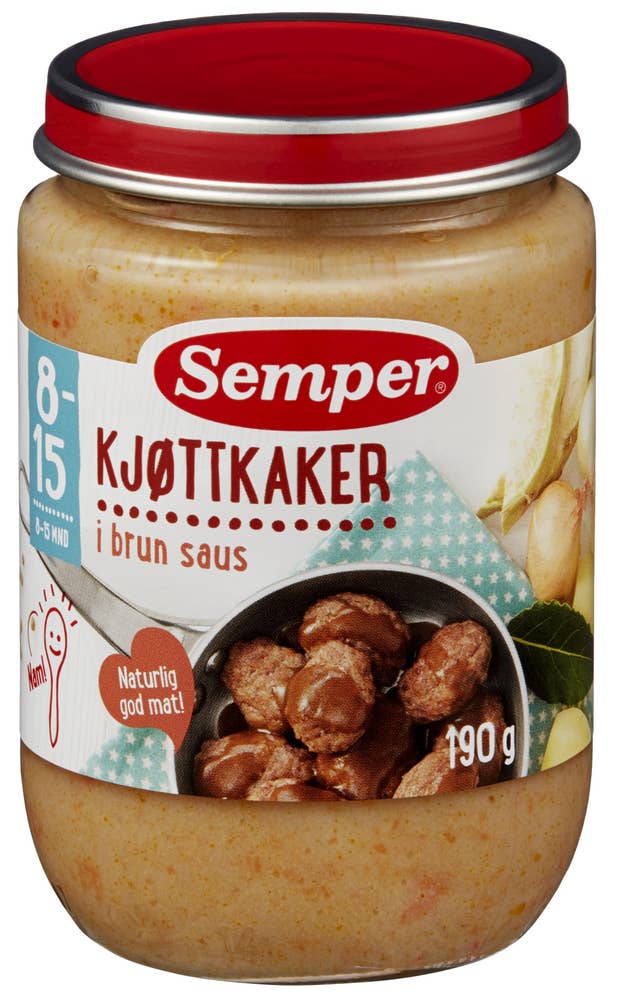 Semper Kjøttkaker i Brun Saus Fra 8 mnd