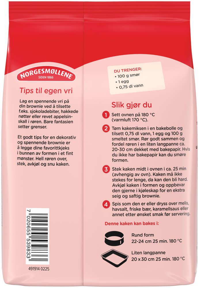 Norgesmøllene Saftige brownies