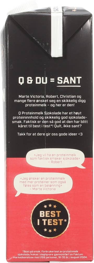 Q proteinmelk sjokolade Laktosefri