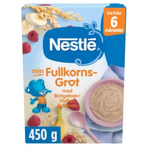Nestlé Min Fullkornsgrøt bringebær og banan fra 6 mnd