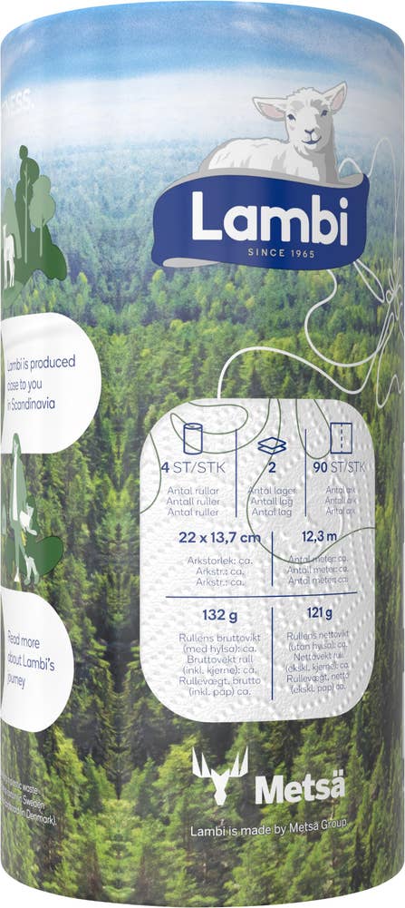 Lambi Tørkerull med dekorasjon 4 stk