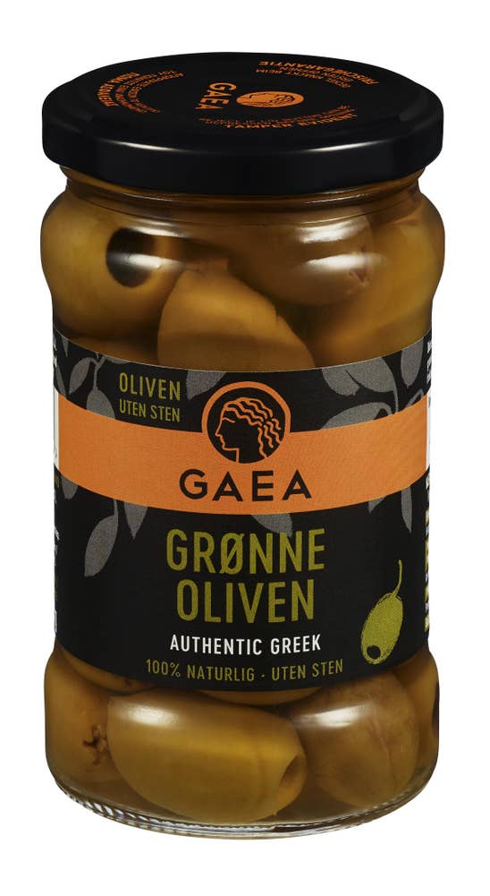 Gaea Grønne oliven Uten sten