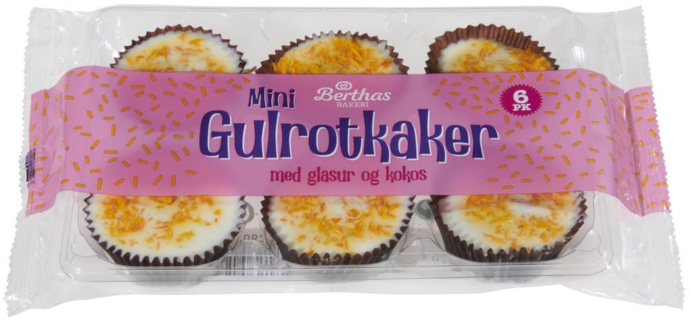 BERTHAS Mini Gulrotkaker 6 stk