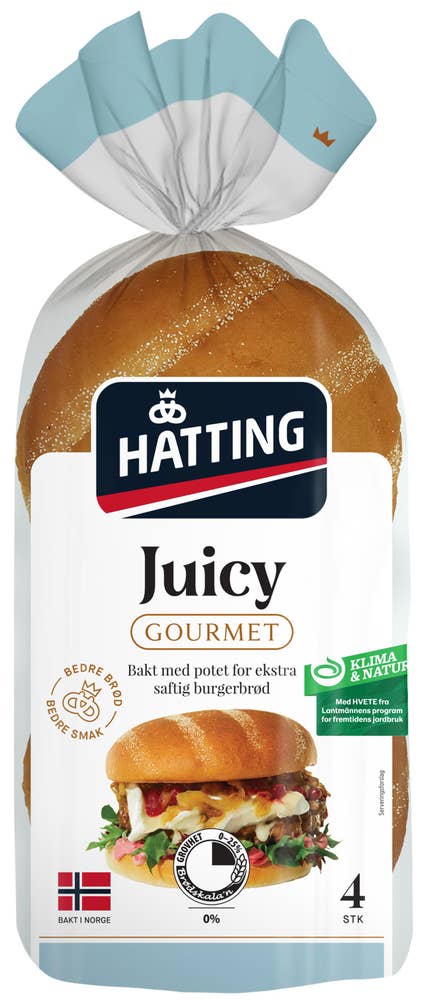 Hatting Gourmet Juicy hamburgerbrød 4 stk