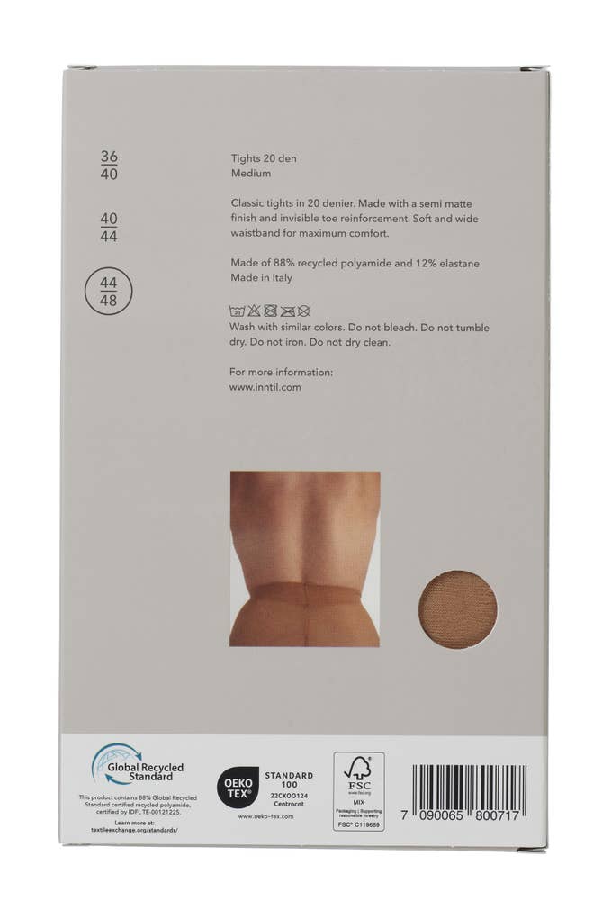 Inntil Strømpebukse 20 DEN Medium, str. 44-48, semi-matt