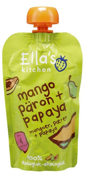 Ellas Mango, Pære + Papaya Fra 4 mnd, Økologisk