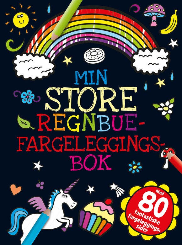 ARK Min store regnbue-fargeleggingsbok 80 fargeleggingssider