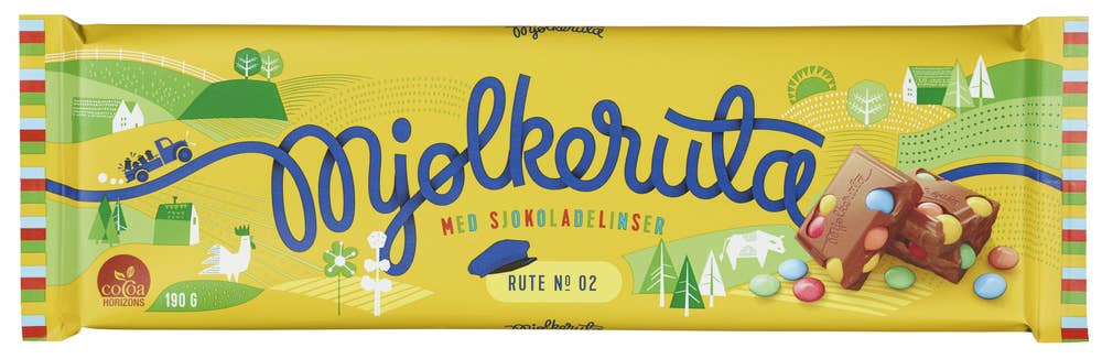 R Mjølkeruta Melkesjokolade med Sjokoladelinser