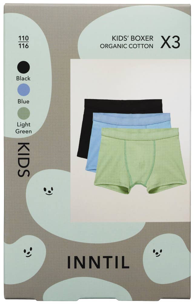 Inntil Bokser Tre farger, barn, str. 110-116