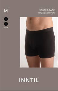 Inntil Bokser i økologisk bomull Sort, str. M