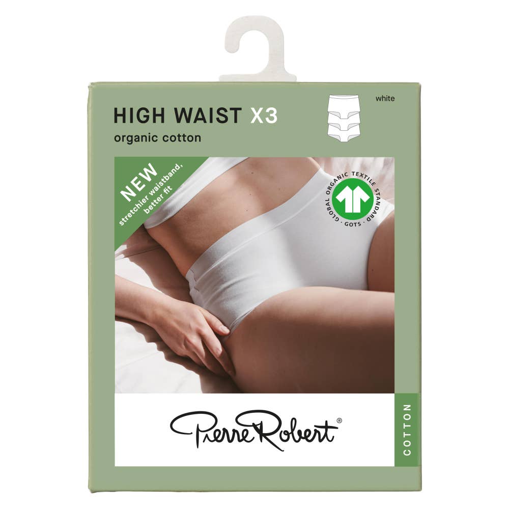 Pierre Robert Truser high waist i bomull Hvit, str. L