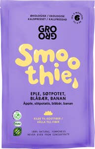 Grogro Smoothie med eple og blåbær Fra 6 mnd, Økologisk