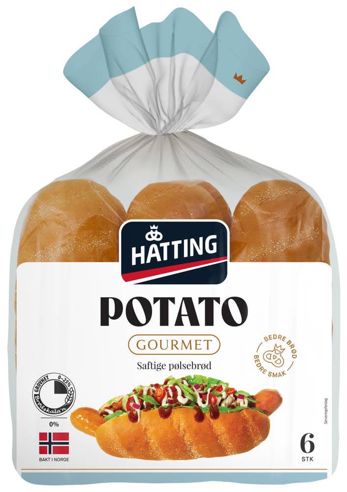 Hatting True Style Potato Pølsebrød 6 stk