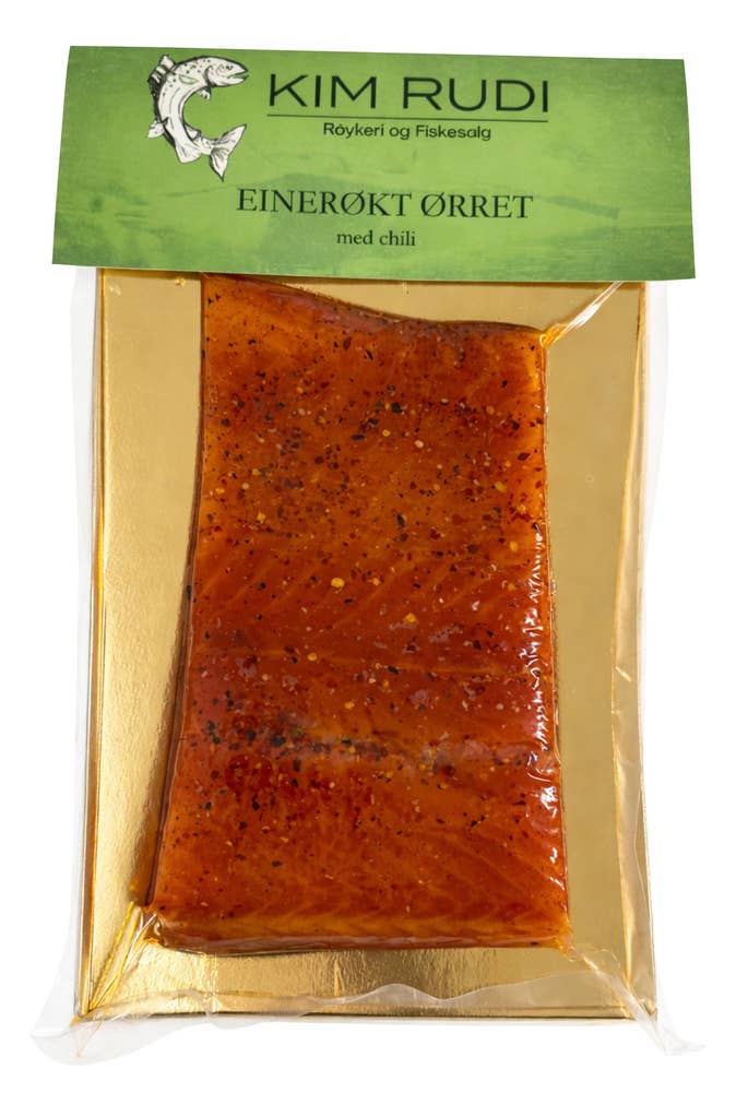 Kim Rudi Røkt Ørret med Chili Fra Hallingdalen, i bit