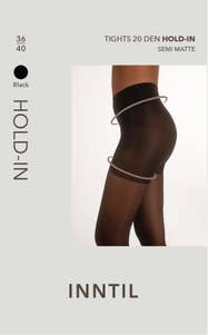 Inntil Strømpebukse Hold-In 20 DEN Sort, str. 36-40, semi-matt