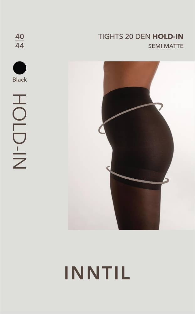 Inntil Strømpebukse Hold-In 20 DEN Sort, str. 40-44, semi-matt