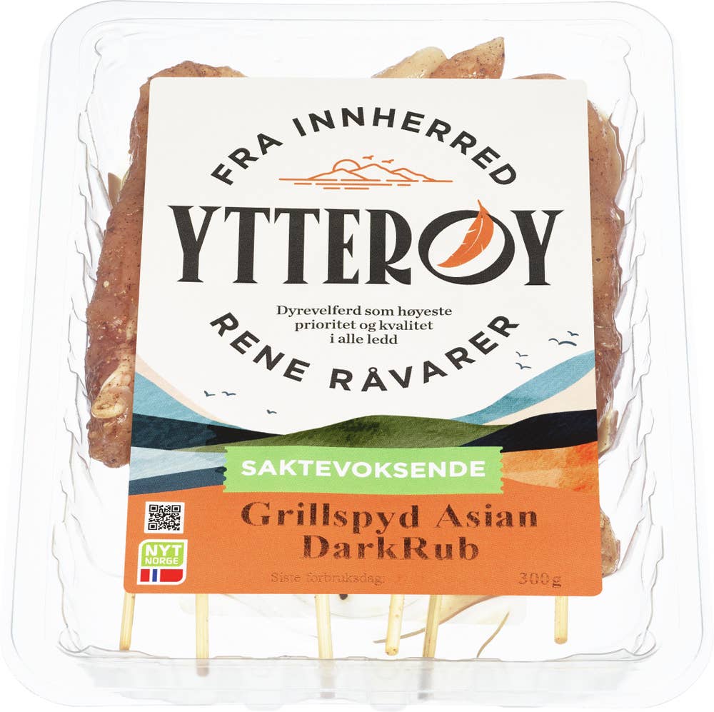 Ytterøy Grillspyd Asian Dark rub Saktevoksende kylling