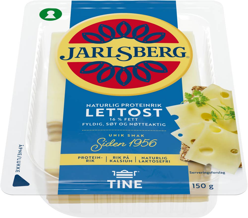 Jarlsberg lett Skivet 16% fett, 150 g