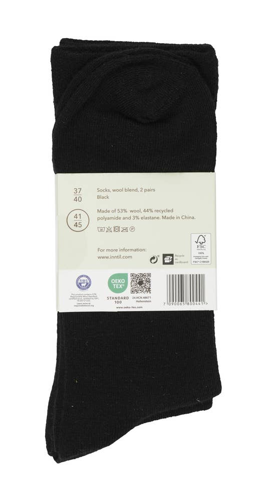 Inntil Tynne sokker i ullblanding Sort, str. 41-45