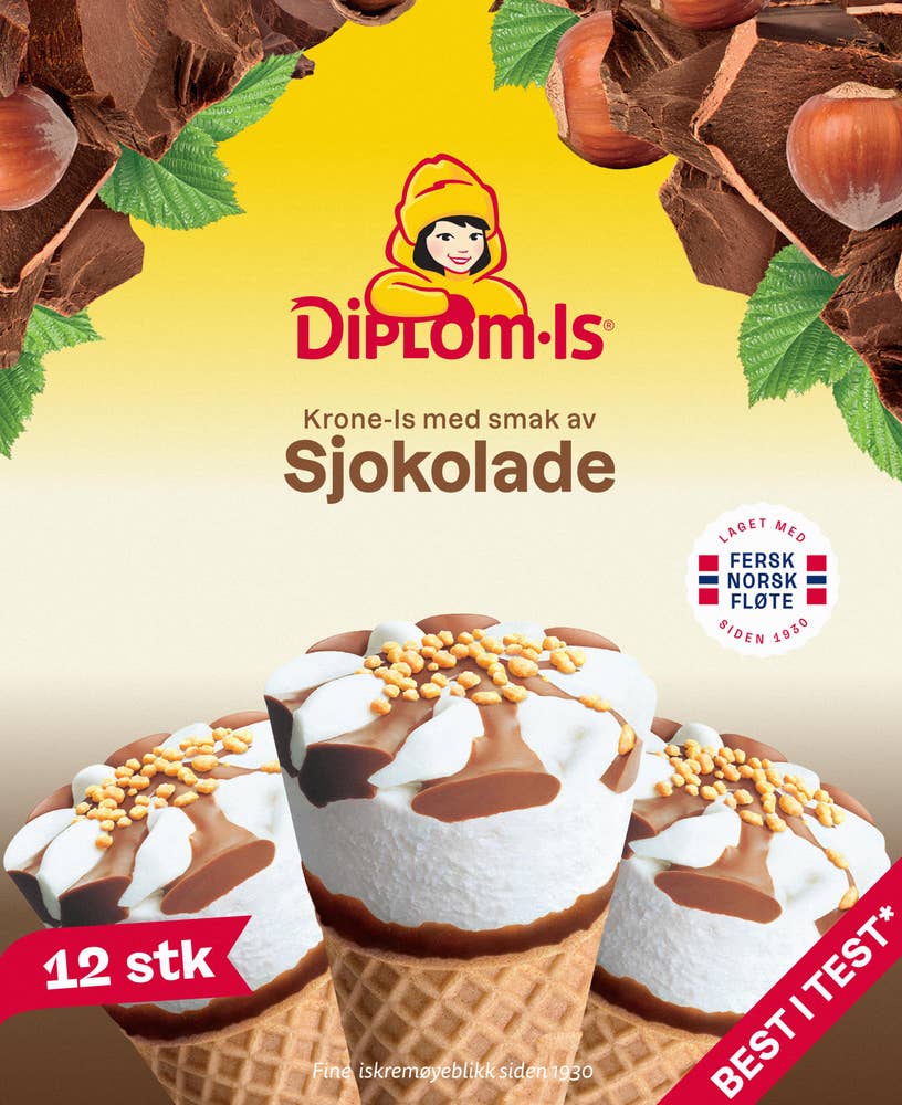 Krone-is sjokolade 12 stk, Partivare, 1500 ml