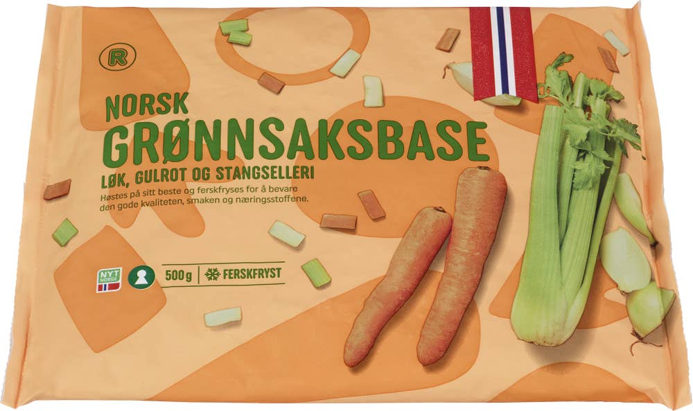 Norsk grønnsaksbase Løk, gulrot og stangselleri, 500 g