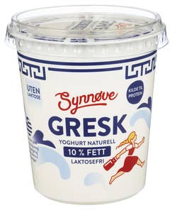 Synnøve Gresk Naturell yoghurt 10% Laktosefri