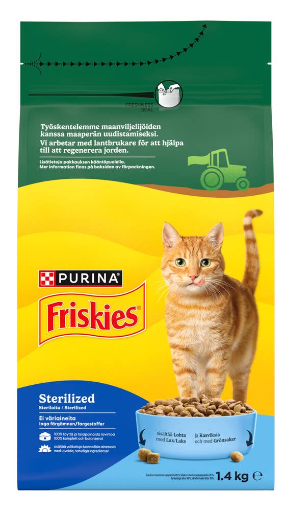 Purina Friskies for steriliserte katter Med laks og grønnsaker