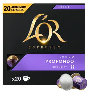 L'OR Lungo Profondo Aluminium Kaffekapsler Intensitet 8