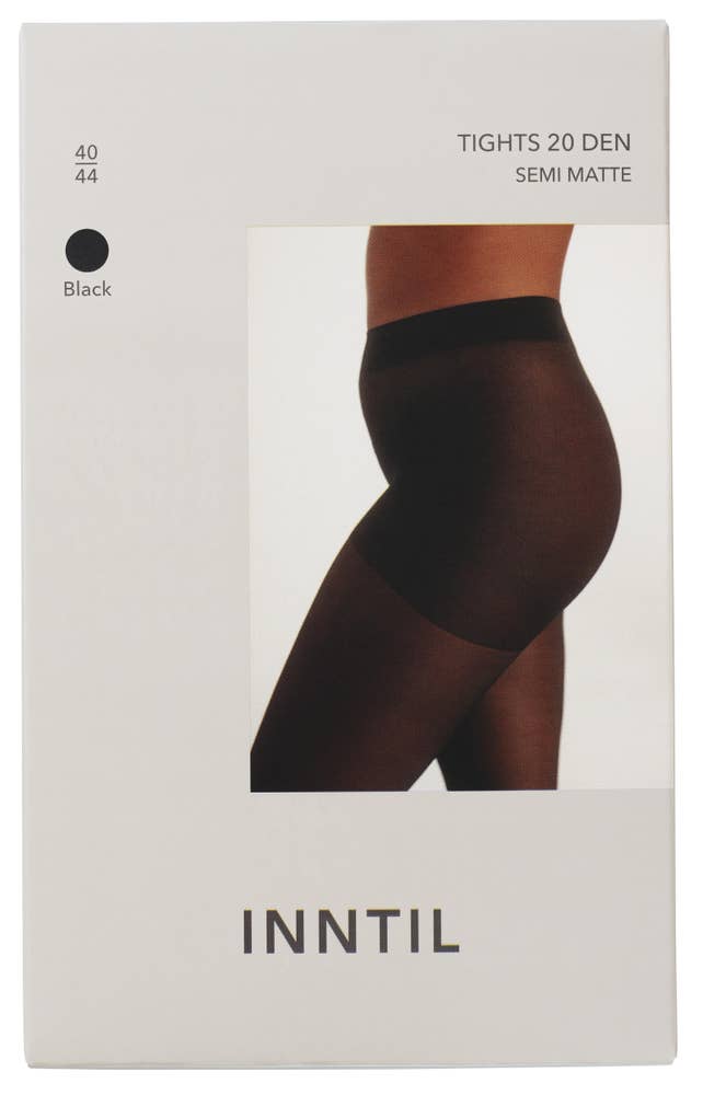 Inntil Strømpebukse 20 DEN Sort, str. 40-44, semi-matt