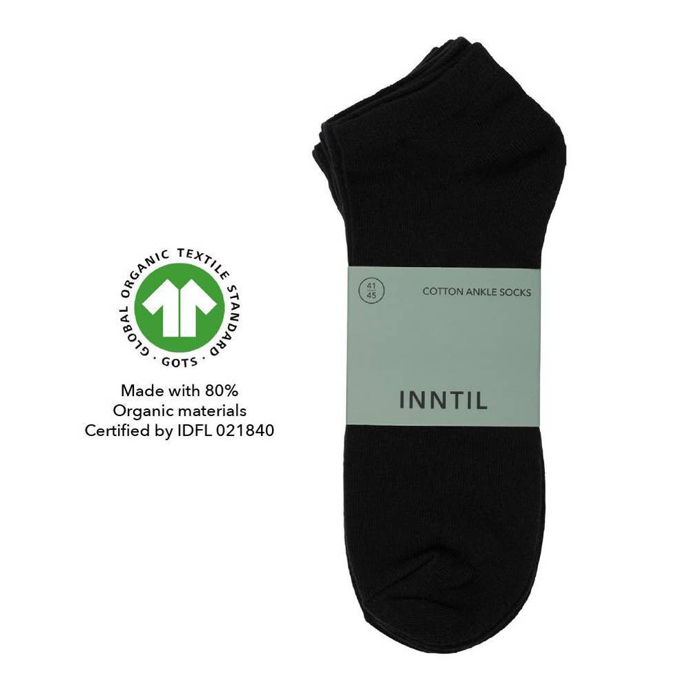 Inntil Ankelsokker i bomull Sort, Str. 41-45