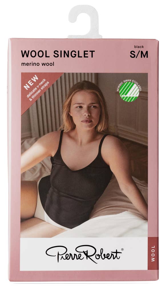 Pierre-Robert¤PR Singlet i ull, Dame Sort, str. S/M