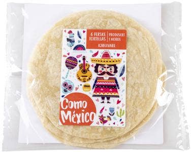 Fersk hvetetortilla 6stk, 22cm, 300 g
