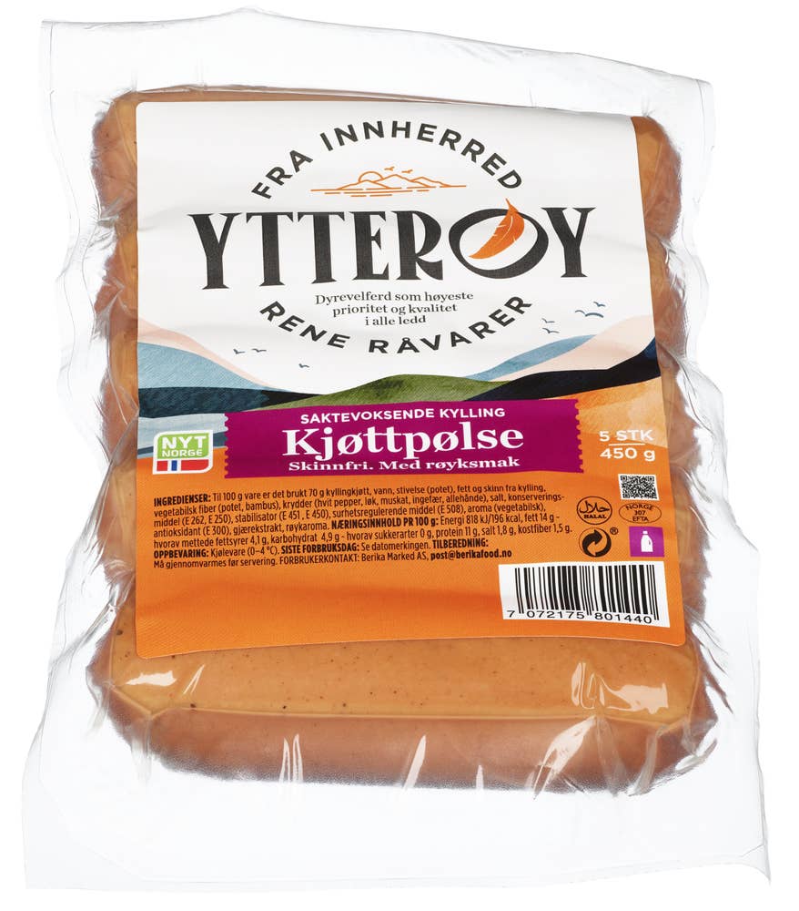 Ytterøy Kylling kjøttpølse Røkt