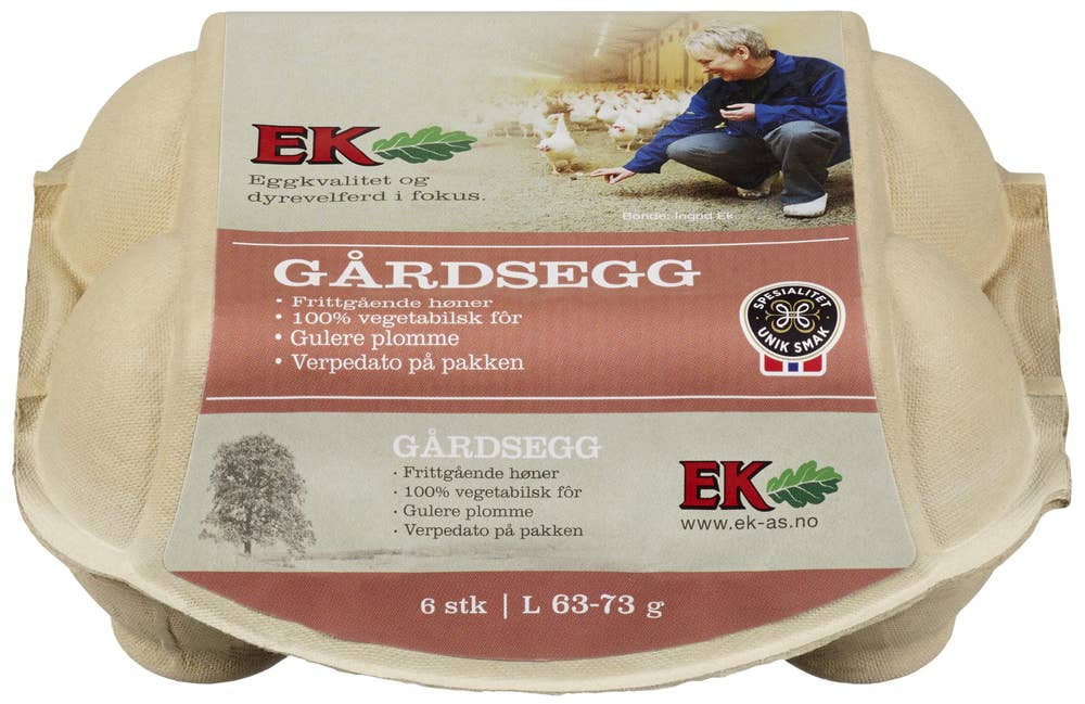 Ek Gård Store egg fra frittgående høner Str L