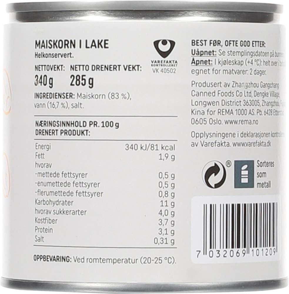 Prima Lavpris Maiskorn i lake