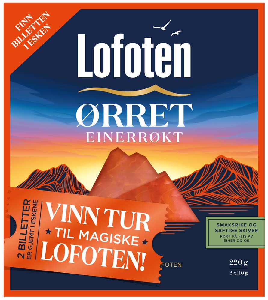 Lofoten Einerrøkt ørret Skivet