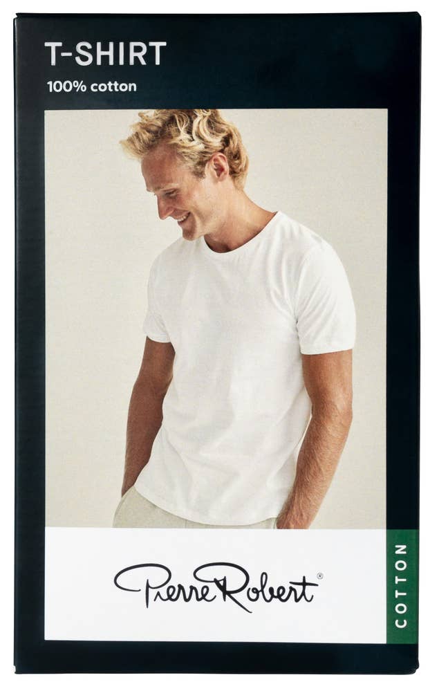 Pierre Robert T-skjorte i bomull, Herre Hvit, str. XL
